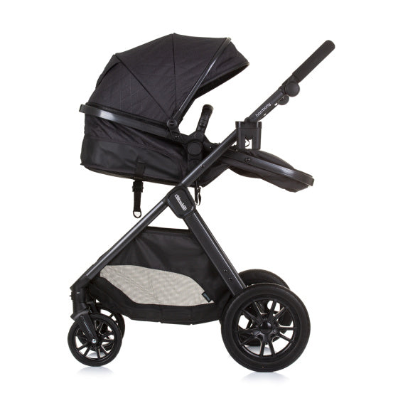 Chipolino Harmony faltbarer 3-in-1 Kinderwagen mit Wickeltasche Granit Anthrazit