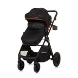 Chipolino Harmony faltbarer 3-in-1-Kinderwagen mit Wickeltasche Obsidianschwarz