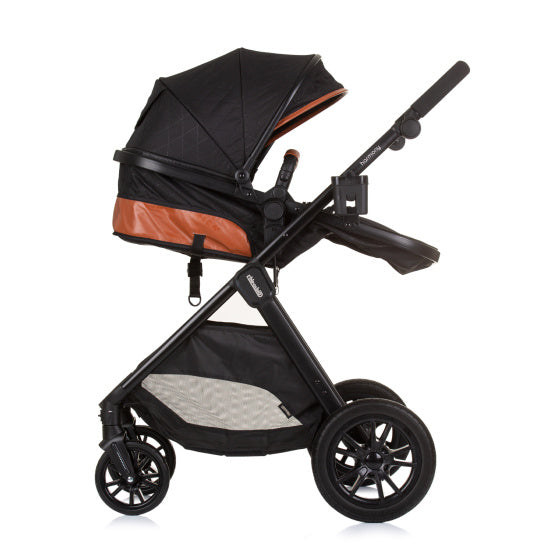 Chipolino Harmony faltbarer 3-in-1-Kinderwagen mit Wickeltasche Obsidianschwarz