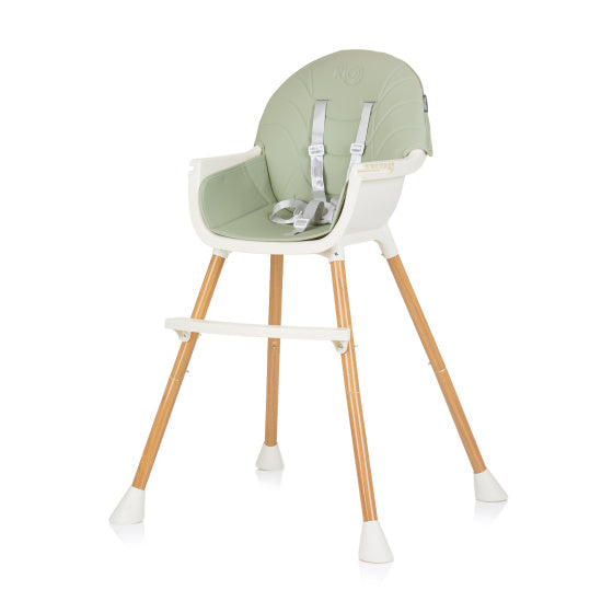 Chipolino Rio 2-in-1 Hochstuhl mit Esstablett, Sitzkissen, Aloe-Grün-Weiß