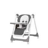 Chipolino-Milchschüttler 2-in-1 Hochstuhl Schaukelstuhl Granitgrau Weiß