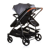 Chipolino -Duo faltbarer Kinderwagen für 2 silbergraues Schwarz