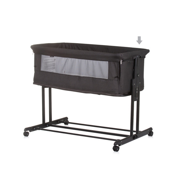 Chipolino Zen Beistellbox mit Moskitonetz Obsidianschwarz