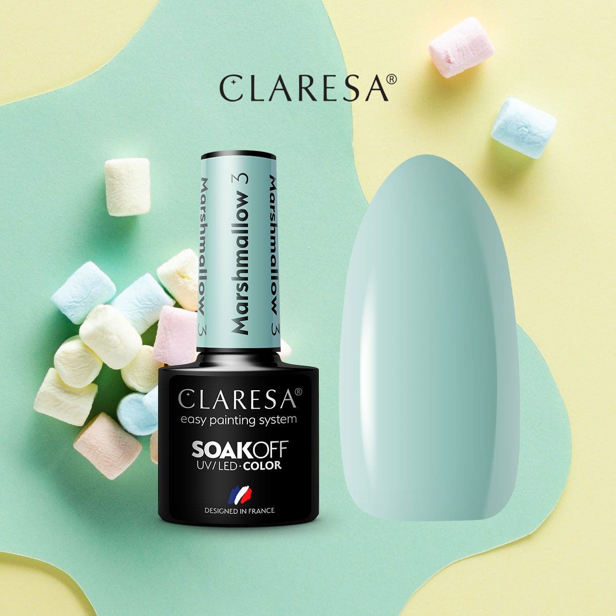 Claresa UV-LED-Gel-Nagellack, 5 ml, Marsh Mallow 3