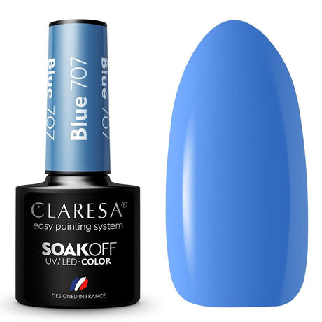 Claresa UV-LED-Gel-Nagellack, 5 ml, Blau 707 „Take Me to the River“.