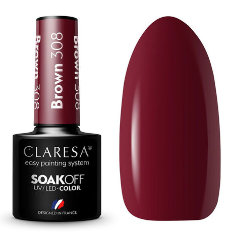 Claresa UV-LED-Gel-Nagellack, 5 ml, Braun 308 Vollbeeren