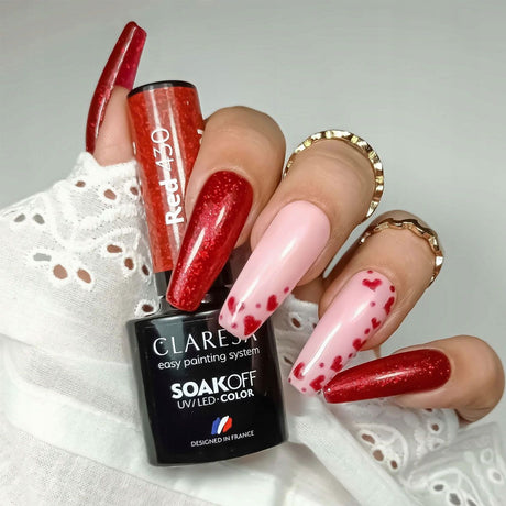 Claresa UV-LED-Gel-Nagellack, 5 ml, Rot 430 Rainbow Explosion