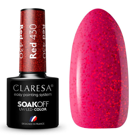 Claresa UV-LED-Gel-Nagellack, 5 ml, Rot 430 Rainbow Explosion
