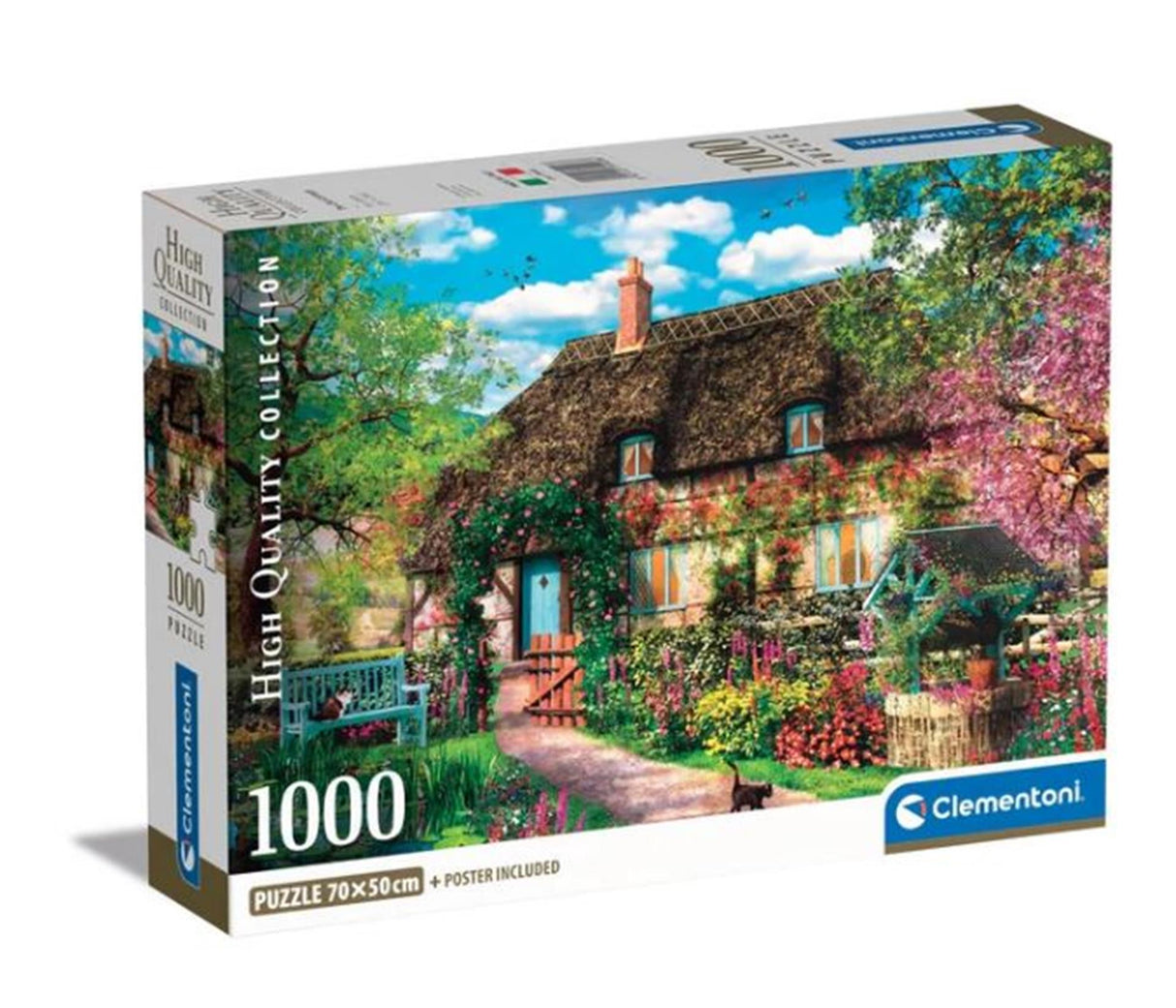 Hochwertiges Clementoni-Sammlungspuzzle + Poster „Das alte Haus“, 1000 Teile