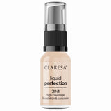 Claresa Liquid Perfection 2-in-1 Concealer und Foundation 102 warmes Medium 18gr.