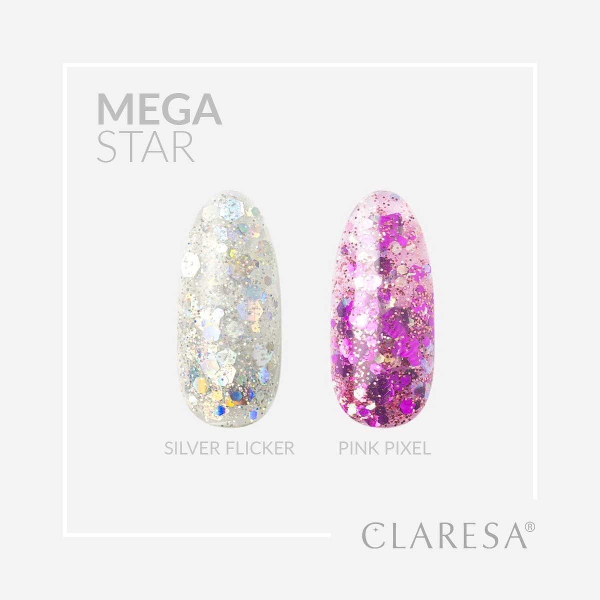 Claresa Megastar Silberflimmer UV-LED-Kunstgel 10gr.