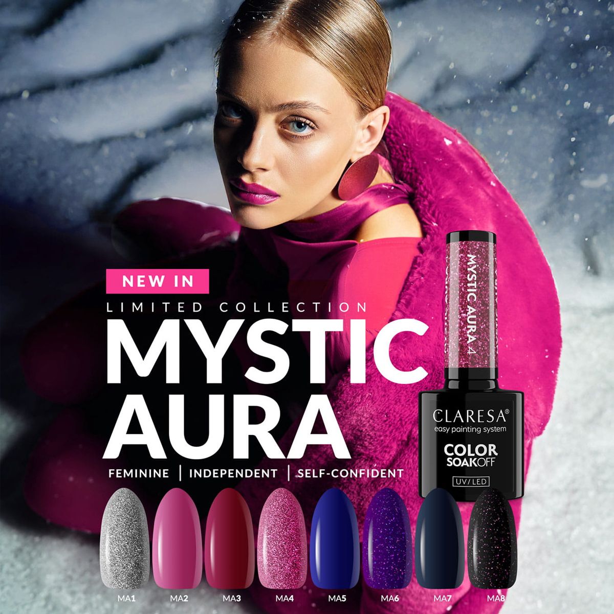 Claresa UV-LED-Gel-Nagellack, 5 ml, Mystic Aura 2