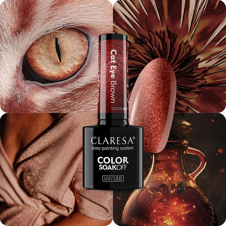 Claresa UV-LED-Gel-Nagellack, 5 ml, Farbe Alchemie – Katzenaugenbraun