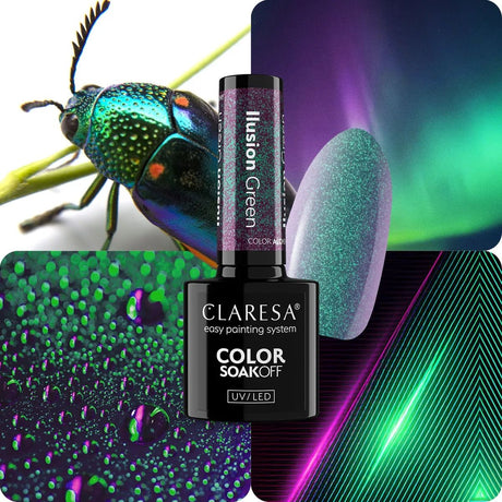 Claresa UV-LED-Gel-Nagellack, 5 ml, Farbe Alchemie – Illusionsgrün