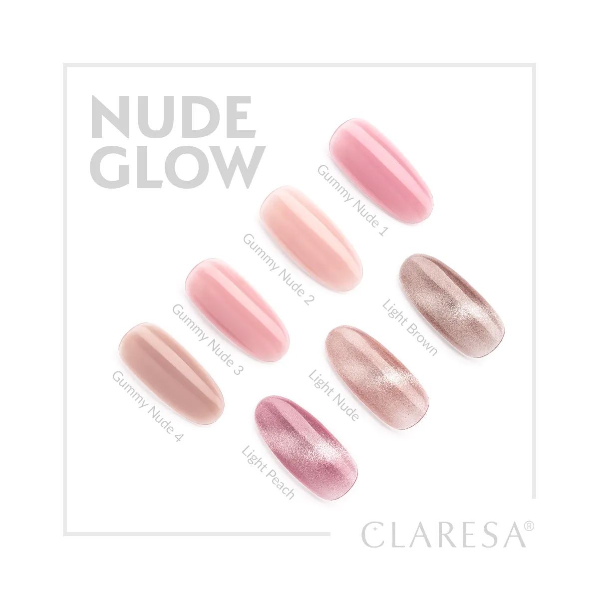 Claresa UV-LED-Gel-Nagellack, 5 ml, Nude Glow – Katzenaugen-Hellbraun
