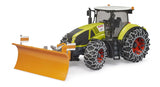 Bruder Traktor Claas Axion 950 mit Schneeketten und Pflugschild
