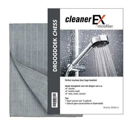 Cleanerex Mikrofaser-Trockentuch Schach 65x50cm grau