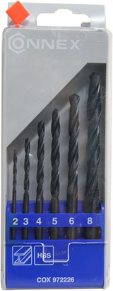 Connex-Set Metallbohrer 2–8 mm, 6 Stück, blau – cox972226