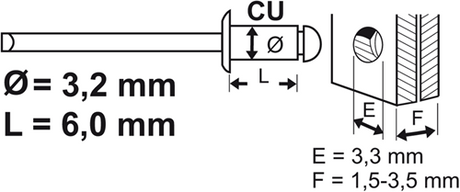 Connex-Niete 3,2 x 6 mm Kupfer (50 Stück) – coxt197306