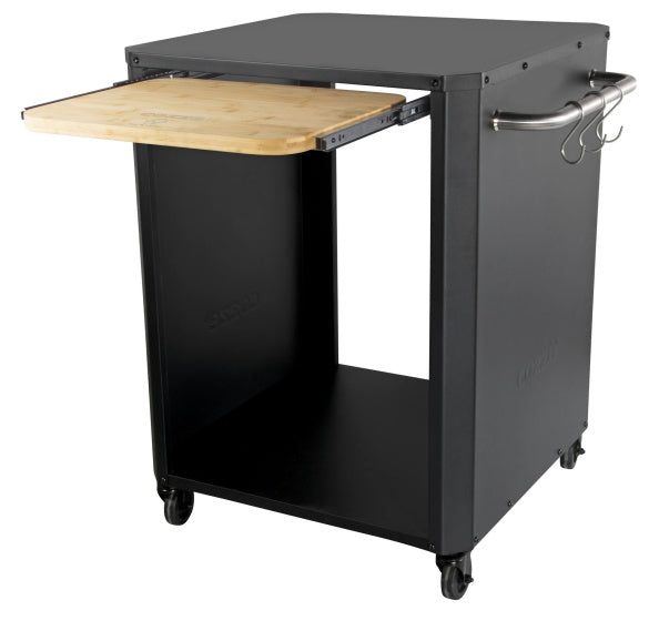 Cozze Outdoor -Tisch mit ausziehbarem Tisch für Pizzaofen schwarz