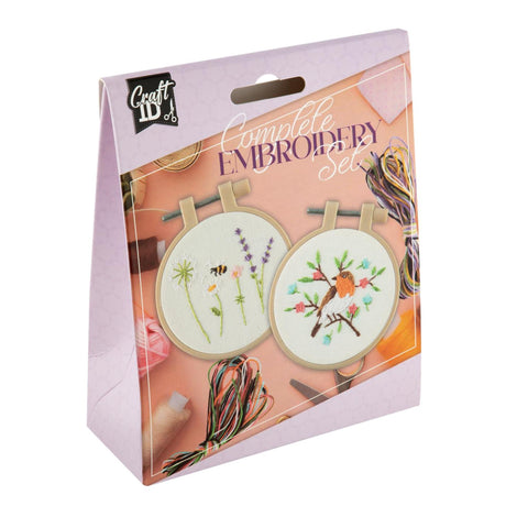 Craft id mini borduurset, 2pcs. dia 8.5cm.