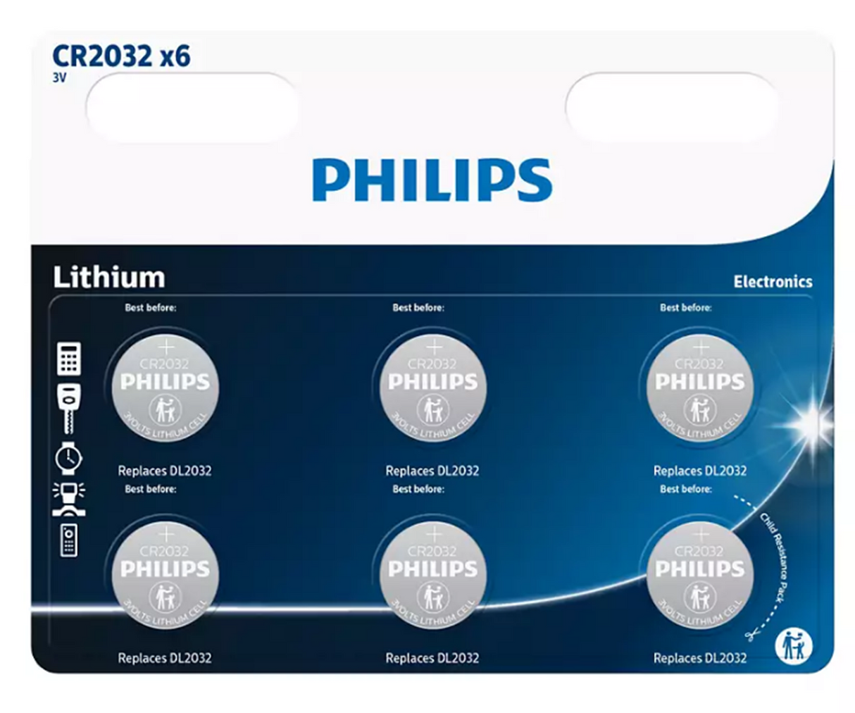 Battery Sales Europe Batterie Lithium CR2032, 6 Stk.