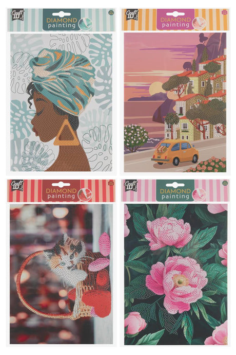 Craft id diamond painting 21x29cm 4 assorti