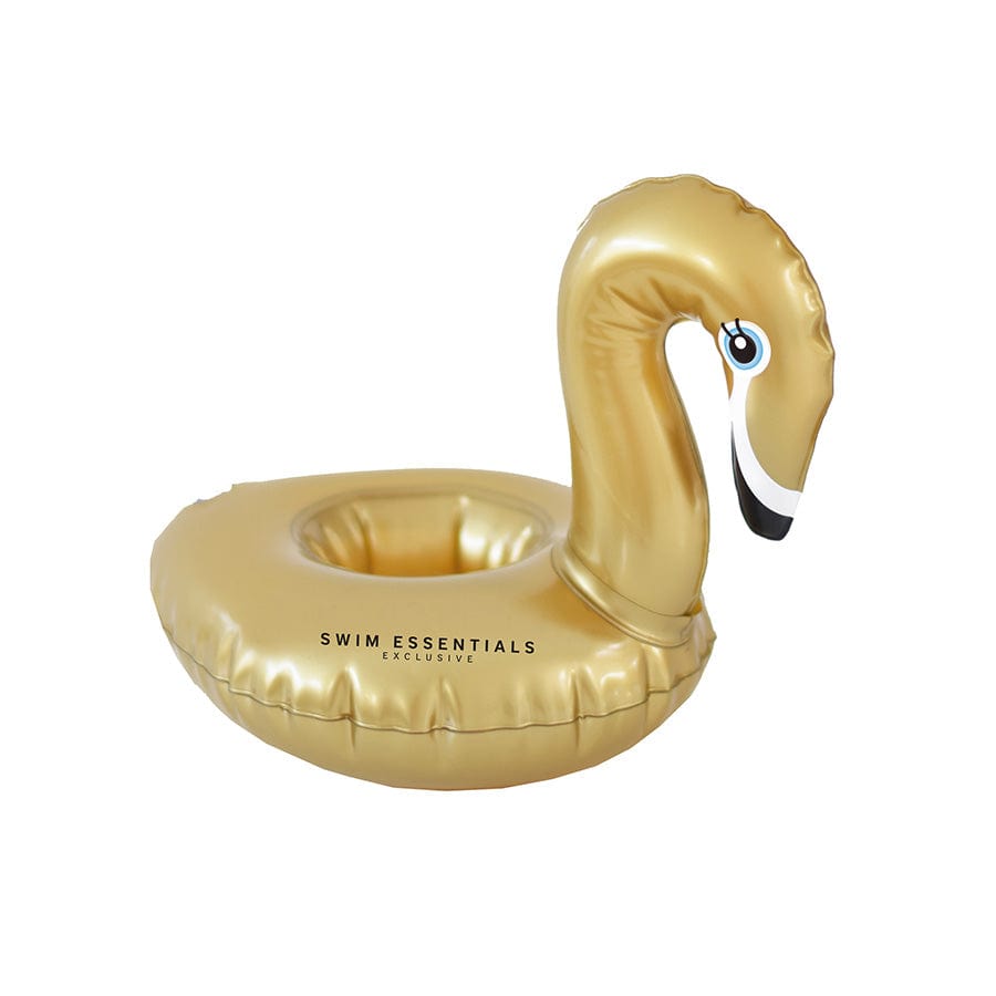 Traumlandschaft | Goldfarbener aufblasbarer Getränkehalter Schwan