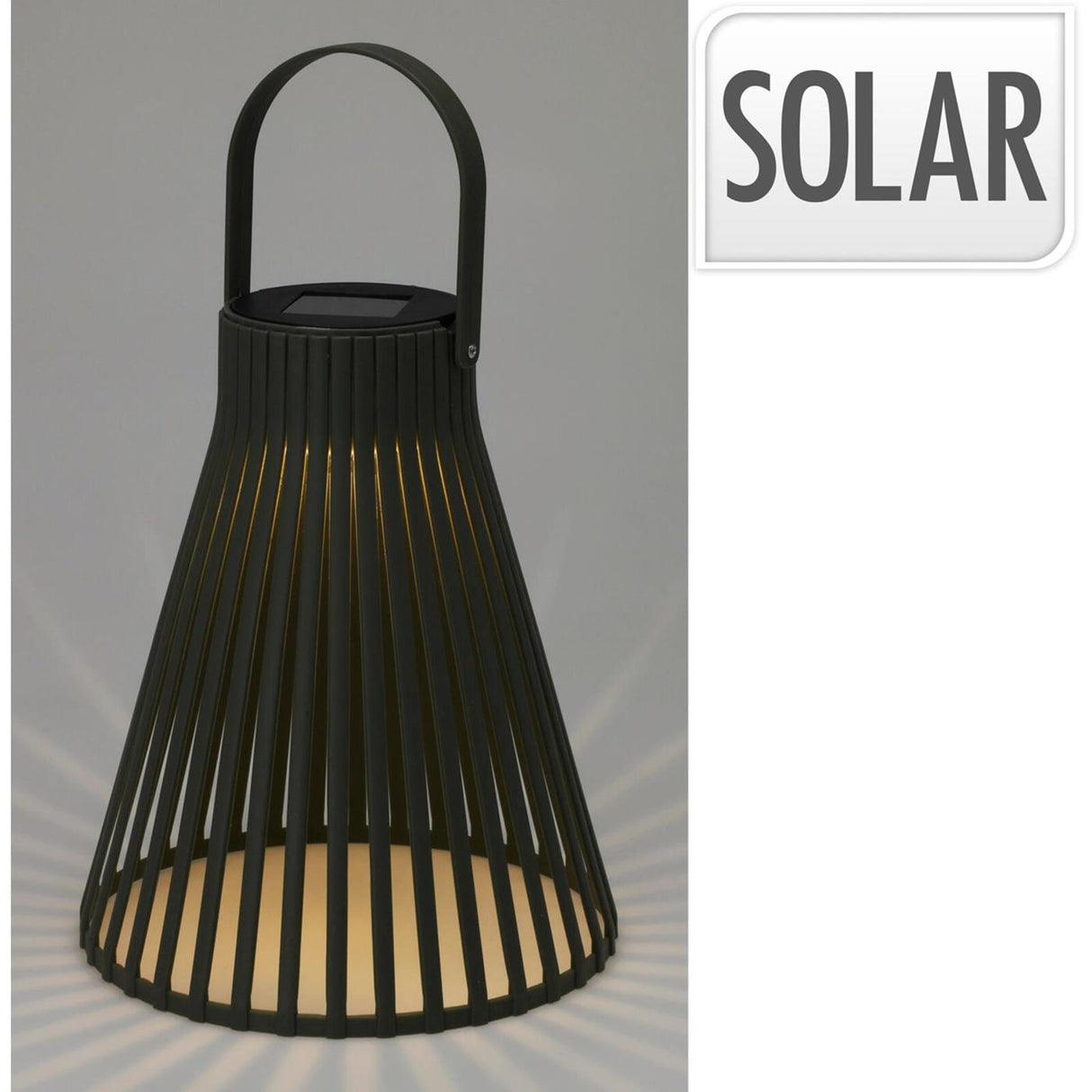 Pro garden solar lantaarn h24cm zwart