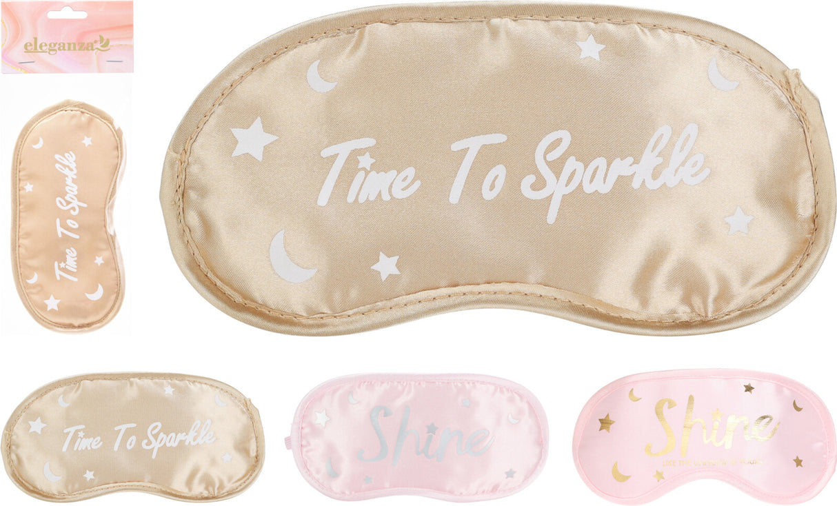 Satin-Schlafmaske mit rosa Text