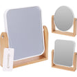 Eleganza make-up spiegel hout kunststof 2-zijdig 18x21cm