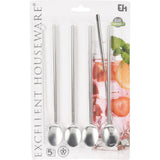 Excellent houseware rietjes rvs met lepel 21cm