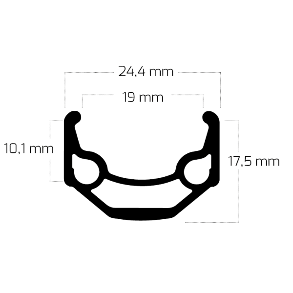 Ryde Felge ZAC 19 26 559 x 19c Aluminium 36 Löcher 14g – Schwarz