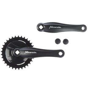 Miranda Kurbelgarnitur 33t Beta 1+ für 3 32 Kette – mit Scheibe – Schwarz Silber