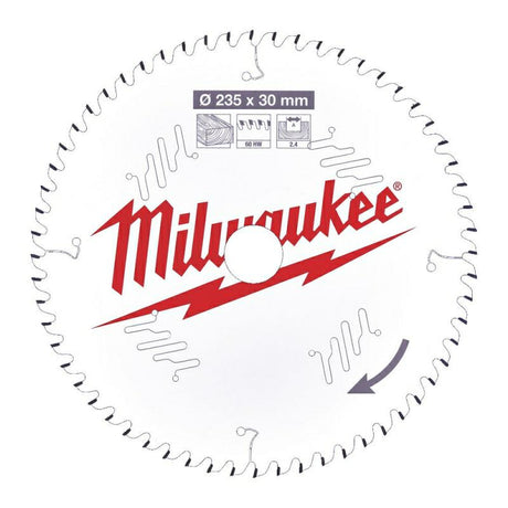 Milwaukee rondzaag 235x30x2,4x60z hout - clean cut csb p in