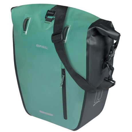 Basil einzelne Fahrradtasche Rivo L Tarppaulin Mik 25-31l 14 x 28 x 43 cm – grün schwarz