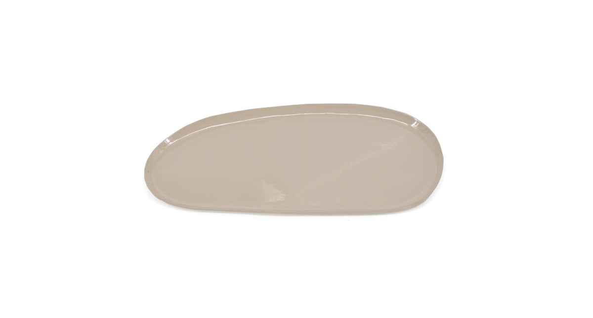 Metalen dienblad kawa glossy sand 14x1x5cm beige
