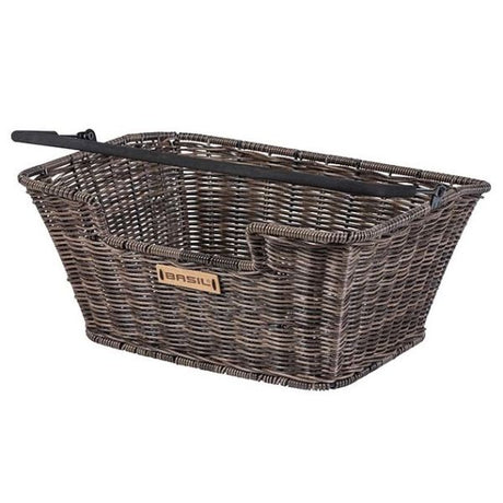 Basilikum Capri Rattan Look - Fahrradkorb - auf der Rückseite - Brown