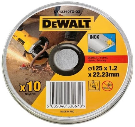 Dewalt 10x Trennscheiben Metall Edelstahl 125mm x 1mm - in Dose - dt42340tz