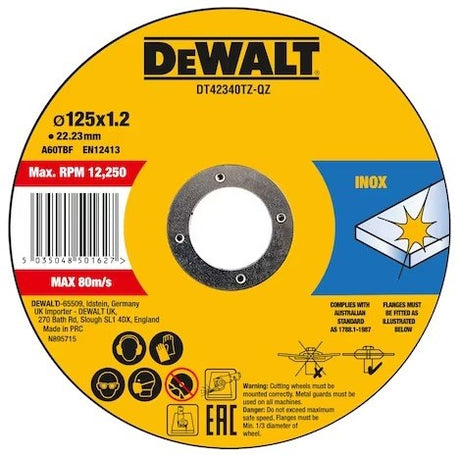 Dewalt 10x Trennscheiben Metall Edelstahl 125mm x 1mm - in Dose - dt42340tz