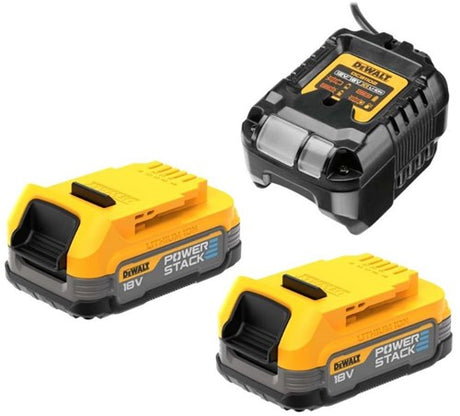 Dewalt Zubehör DCB1102E2-QW 18V XR Power Stack Kit: DCB1102 Ladegerät | 2 x 1,7 Ah Kompakt-Power-Stack-Akku – dcb1102e2-qw