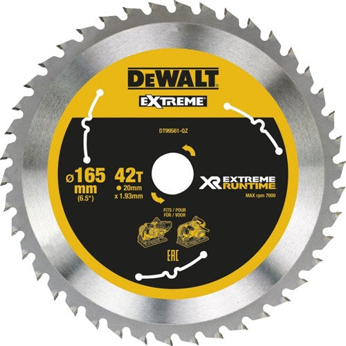 Dewalt Zubehör dt99561 xr Kreissägeblatt 165 x 20 mm 42 Zähne – dt99561-qz
