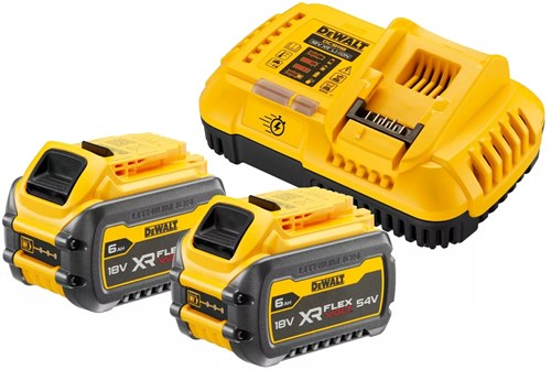 Dewalt DCB118T2-QW Starterset – DCB118 Schnellladegerät für 18V- und Flexvolt-Akkus + 2x Akku DCB546 – DCB118T2-QW