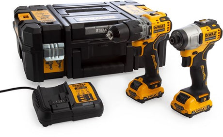 Dewalt DCK2111L2T Aktionsset DCD706 Schlagbohrmaschine + DCF801 Schlagschrauber 12 V 3,0 Ah XR – DCK2111L2T