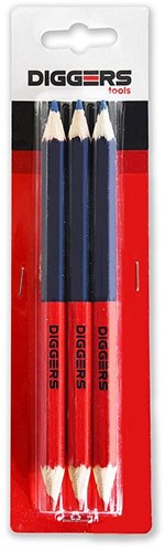 Diggers Duo-Bleistift | 17,6 cm | rot blau | 12 Stück - dig425