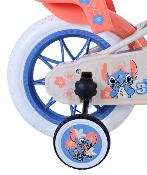Disney Stitch Children's Bike Girls 12 Zoll Creme Coral Blue
