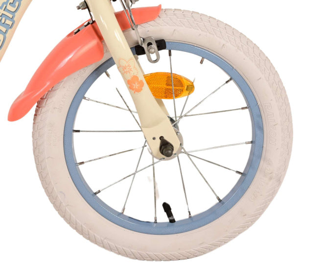 Disney Stitch Children's Bicycle - Mädchen - 14 Zoll - Creme Korallenblau