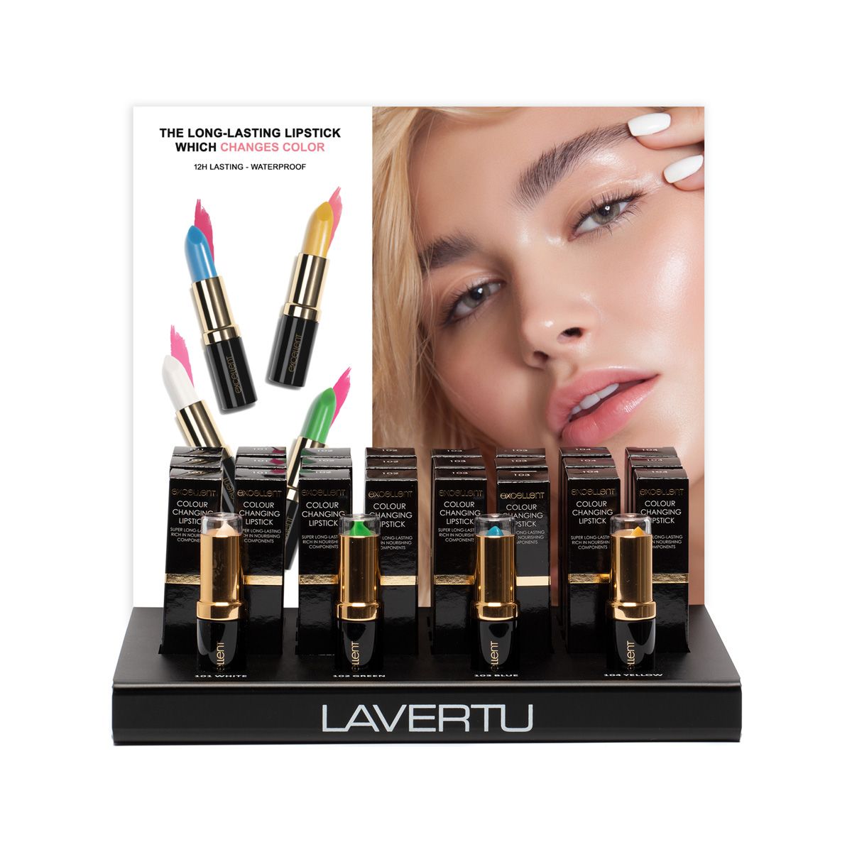 Ausgezeichnetes Lippenstift-Display komplett (24 Stück)