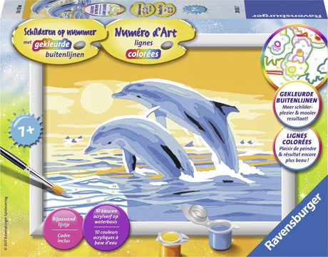 Ravensburger Malen nach Zahlen mit 2 Delfinen, machen Sie Ihr eigenes Gemälde