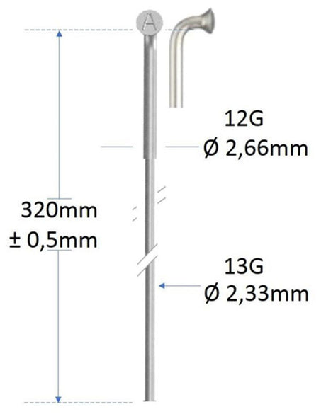 Cycplus Edelstahlspeiche ohne Gewinde 12 e.bike für Speichenschneidemaschine. Zyklus S. 144